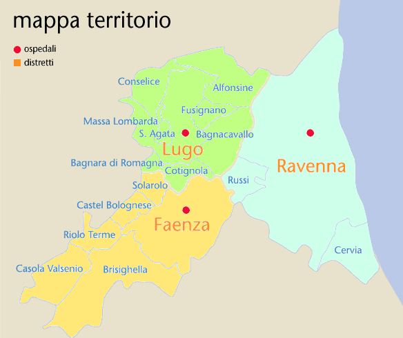 Ravenna mappa colorata